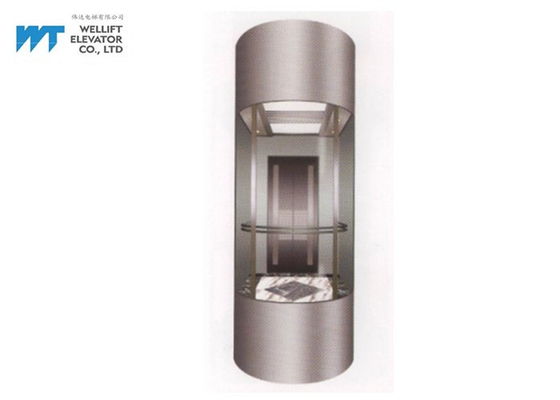 반 원형 상업적인 유리제 엘리베이터, 표준 윤곽 기계 방 더 적은 상승